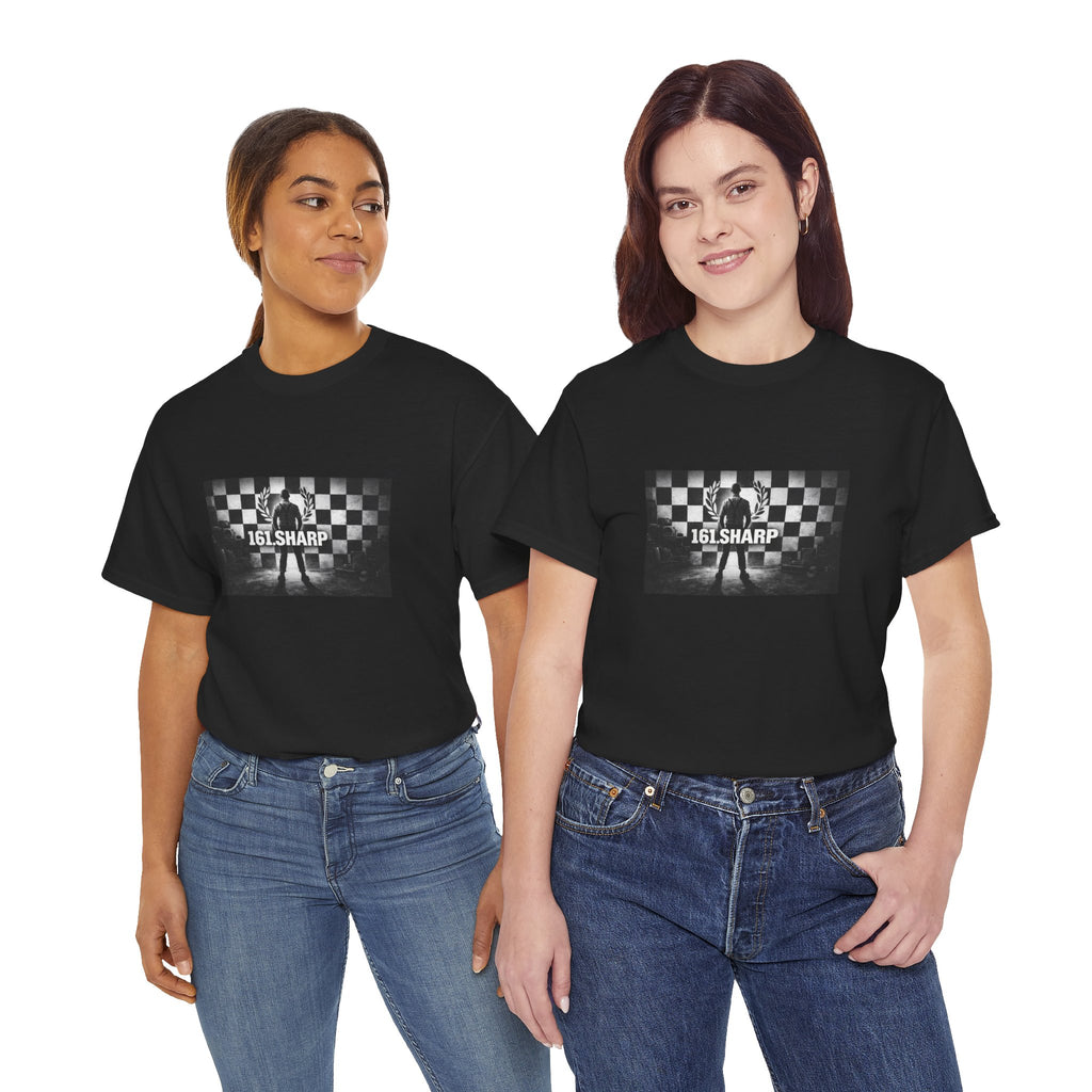 161 Sharp Checkerboard Tee — '161 SHARP' Skinhead Against Racial Prejudice Graphic Shirt