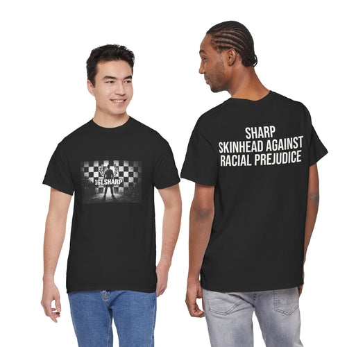 161 Sharp Checkerboard Tee — '161 SHARP' Skinhead Against Racial Prejudice Graphic Shirt
