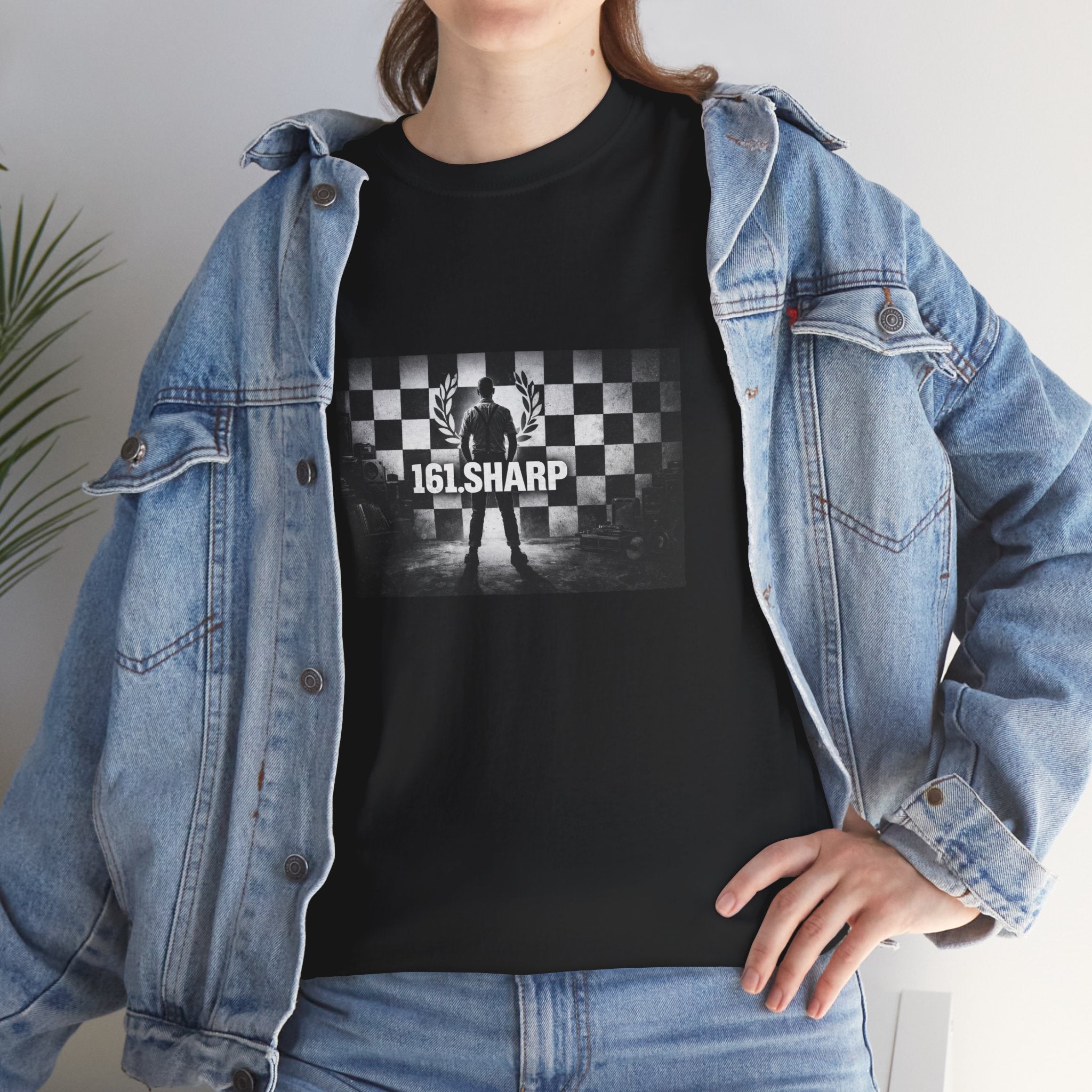 161 Sharp Checkerboard Tee — '161 SHARP' Skinhead Against Racial Prejudice Graphic Shirt