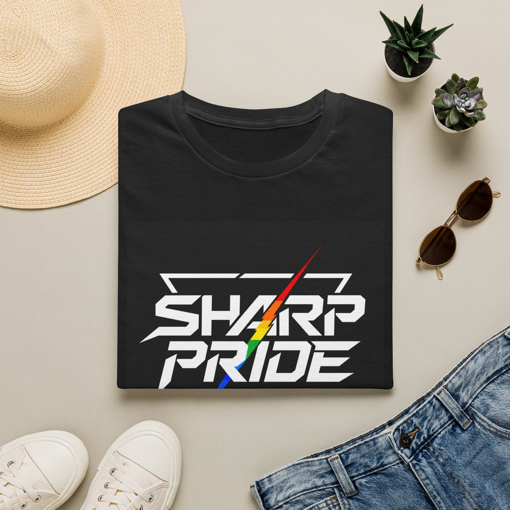 Sharp Pride T-Shirt — Rainbow Lightning Graphic Tee