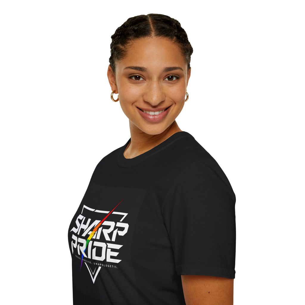 Sharp Pride T-Shirt — Rainbow Lightning Graphic Tee