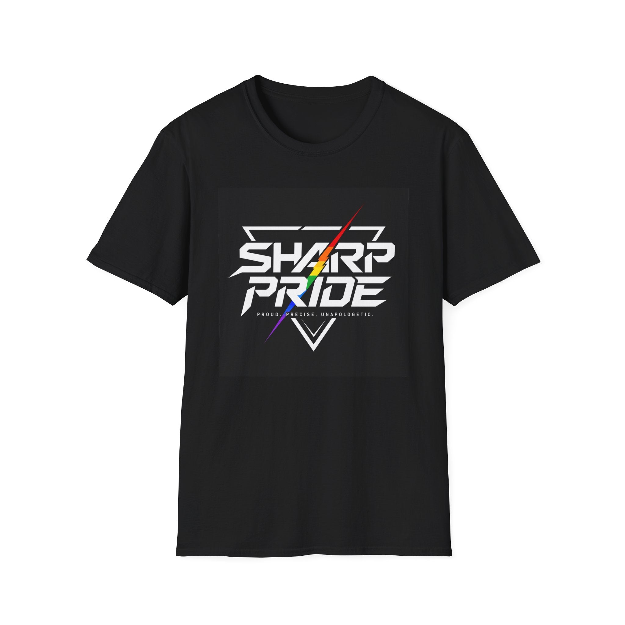 Sharp Pride T-Shirt — Rainbow Lightning Graphic Tee